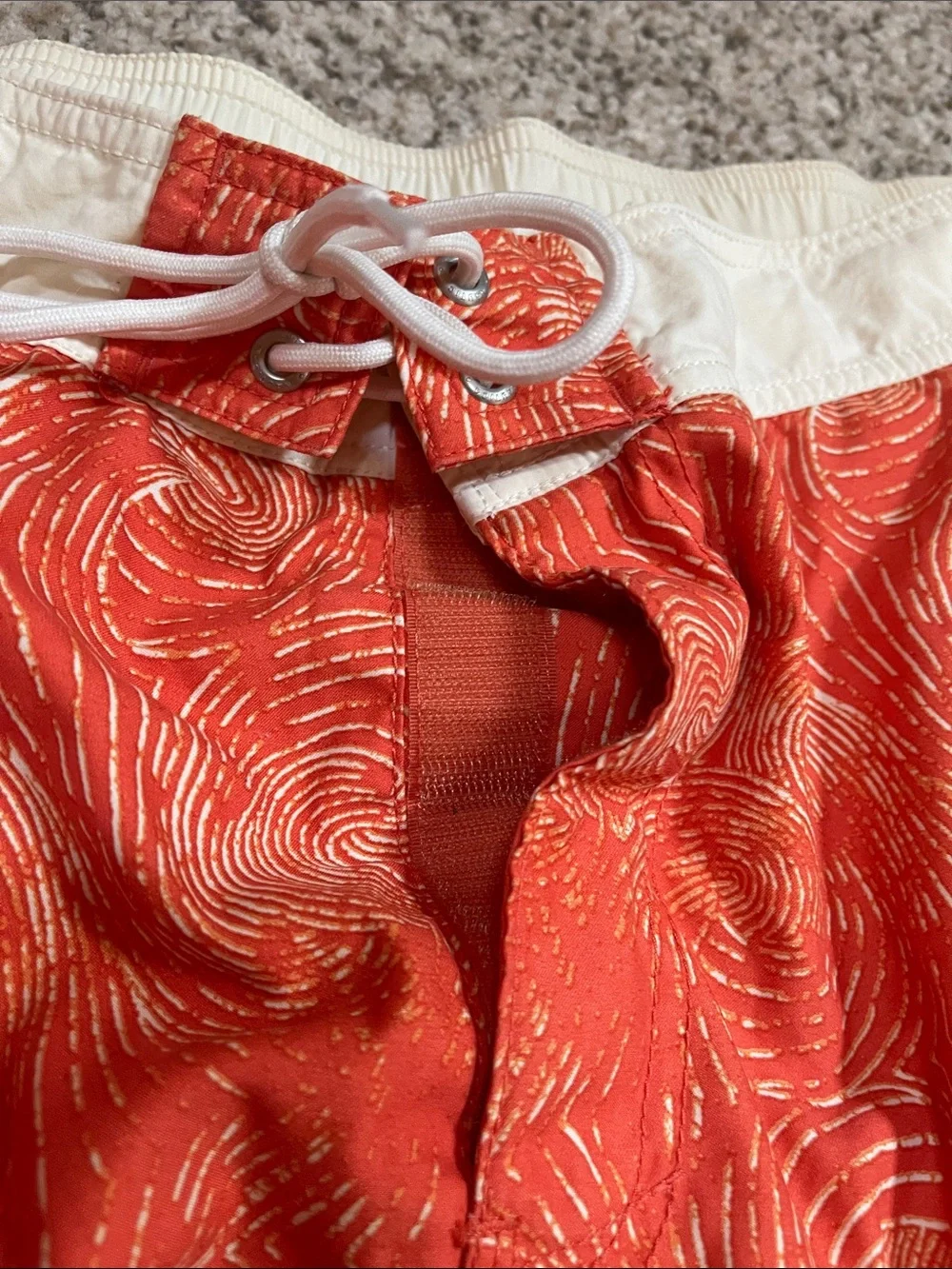 Nautica Orange Swirl Swim Shorts with White Waist